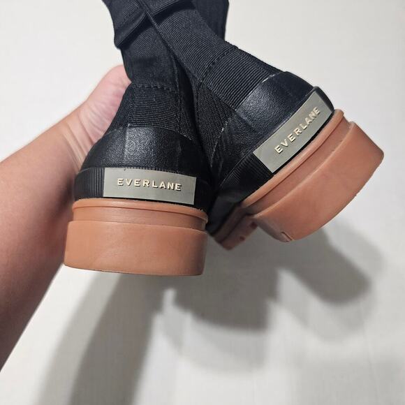 EVERLANE The Utility Boot in ReKnit Washed Charcoal Black Size 8.5 - Picture 4 of 7